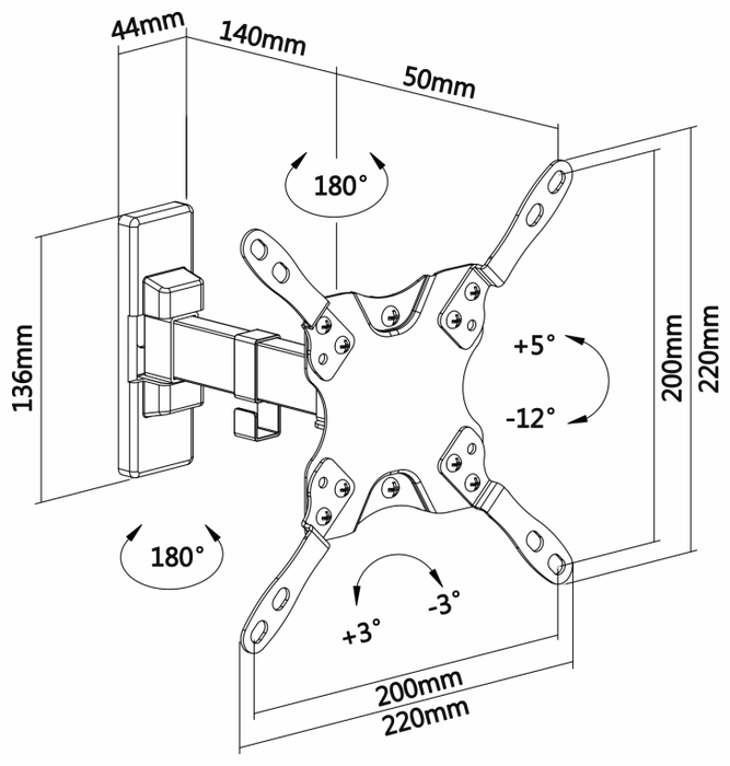 Aisens Soporte de Pared WT42TSLE-009 para TV/Monitor de 13-42 pulgadas Aisens Soporte de Pared WT42TSLE-009 para TV/Monitor de 13-42 pulgadas