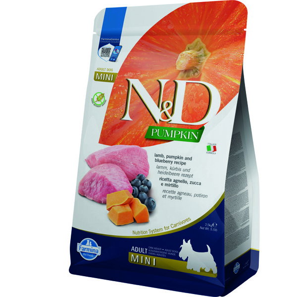 Farmina N&D Pumpkin Cordero y Arándano Adult Mini 2,5kg