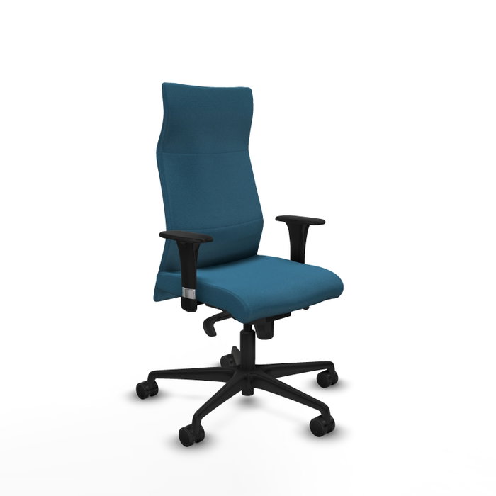 Sillón Albacete con mecanismo Sincro tapizada con Tela color Verde petróleo. Equipado con Base nailon negra, Brazos 1D y Ruedas 65mm nailon Sillón Albacete con mecanismo Sincro tapizada con Tela color Verde petróleo. Equipado con Base nailon negra, Brazos 1D y Ruedas 65mm nailon