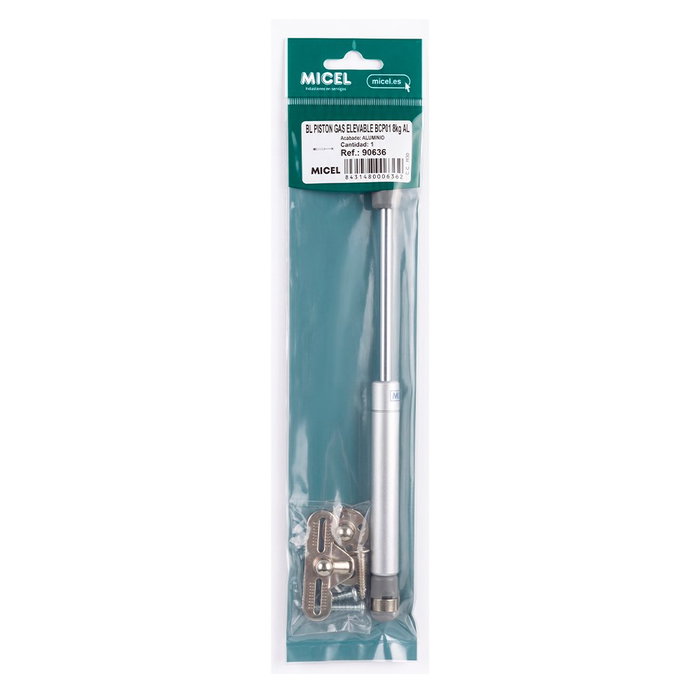 Micel Pistón de gas elevable BCP01 de aluminio, 12 kg Micel Pistón de gas elevable BCP01 de aluminio, 12 kg