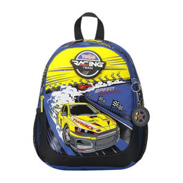 Totto Mochila Escolar Pequeña Coches de Carreras MJ04VLC001-2310-6J7S Azul 31x23x10 cm
