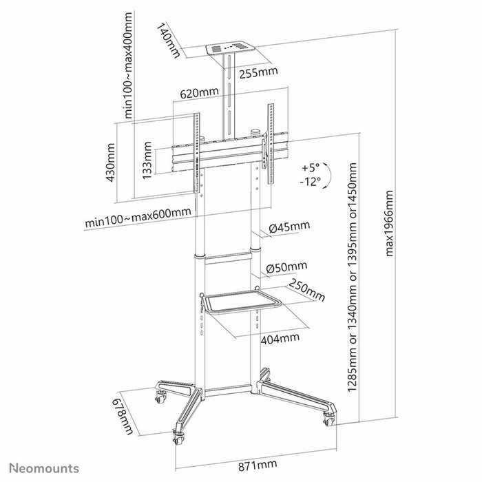 Neomounts FL50-550BL1 Soporte de Suelo Móvil para Pantallas 37-70 Pulgadas Neomounts FL50-550BL1 Soporte de Suelo Móvil para Pantallas 37-70 Pulgadas