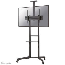 Neomounts FL50-550BL1 Soporte Móvil para Pantalla, Carro con Ruedas para TV/Monitor 37-70", Soporta 50 kg, VESA 100x100-600x400, Incluye Estante, Altura Ajustable - Negro