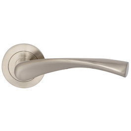 Herrajes Alk Manilla con Roseta de Aluminio Modelo Zeus Ø50 Níquel Cepillado y Negro Mate para Puertas Interiores