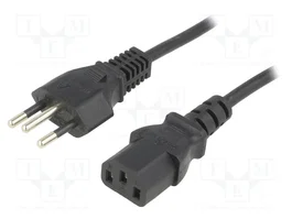 ESPE Cable de alimentación H03VV-F 3x0,75mm2 negro 1,8m
