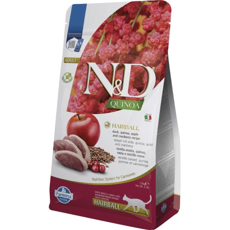 Farmina N&D Quinoa Cat Hairball Pato 1,5kg Farmina N&D Quinoa Cat Hairball Pato 1,5kg