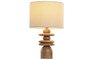 DKD Home Decor Lámpara Sobremesa Marron Crudo Hevea Lino 25 x 40 x 25 cm (2 Unidades)
