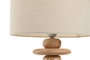 DKD Home Decor Lámpara Sobremesa Marron Crudo Hevea Lino 25 x 40 x 25 cm (2 Unidades)