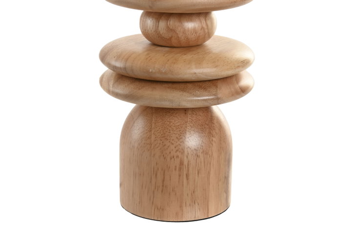 DKD Home Decor Lámpara Sobremesa Marron Crudo Hevea Lino 25 x 40 x 25 cm (2 Unidades)