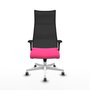 PIQUERAS Y CRESPO Sillón Albacete Rosa y Negro con Mecanismo Sincro y Base Blanca