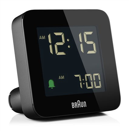 Braun BC-09-B Reloj Despertador Digital Negro con Snooze Pantalla LCD Retroiluminada
