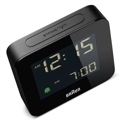 Braun BC-09-B Reloj Despertador Digital Negro con Snooze Pantalla LCD Retroiluminada