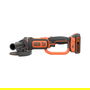 Black & Decker BCG720N - Amoladora Angular 125mm 18V, 8600 RPM, con Batería, Color Negro/Naranja