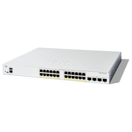 Cisco Catalyst C1300 Switch Gestionado L2/L3 - 24 Puertos Gigabit Ethernet PoE (10/100/1000), 4 Ranuras SFP, Montaje Rack, 370W Presupuesto PoE