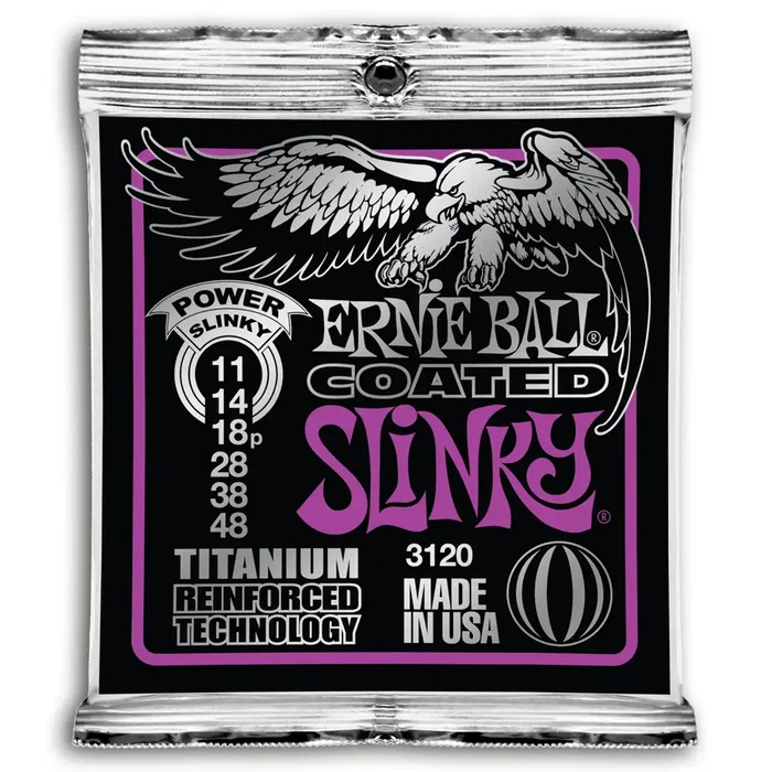 ERNIEBALL S. Coated Titanium Power 11-48 Juego de Cuerdas Eléctrica