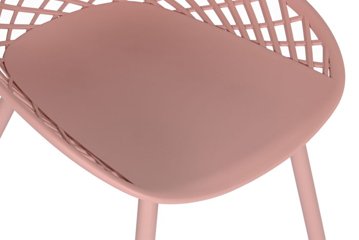 DKD Home Decor Silla PP Metal Coral