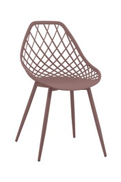DKD Home Decor Silla PP Metal Coral
