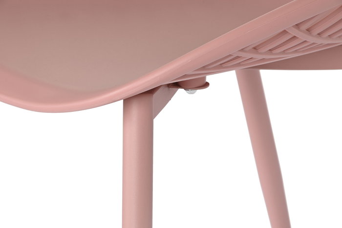 DKD Home Decor Silla PP Metal Coral