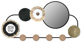 DKD Home Decor Decoración de pared metal espejo 62x5x30 Marrón