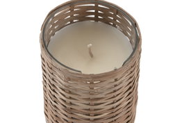 DKD Home Decor Vela de Cera de Soja con Detalle de Ratán, 370 g