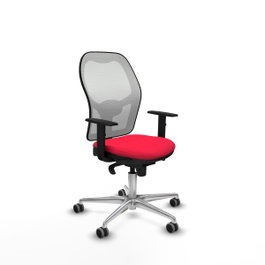 PIQUERAS Y CRESPO Silla de oficina Jorquera roja con malla blanca
