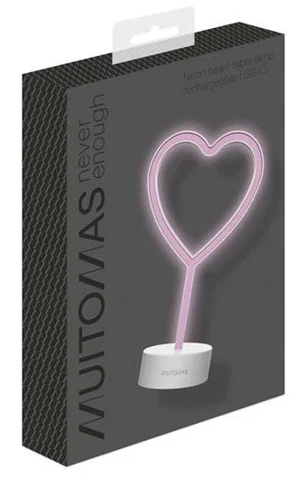 Muitomas Lámpara de mesa neon type-c heart
