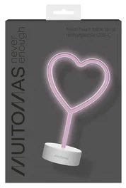 Muitomas Lámpara de mesa neon type-c heart