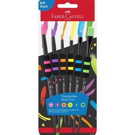 Faber Castell Pinceles Soft Touch Edición Black Blíster de 6 Unidades
