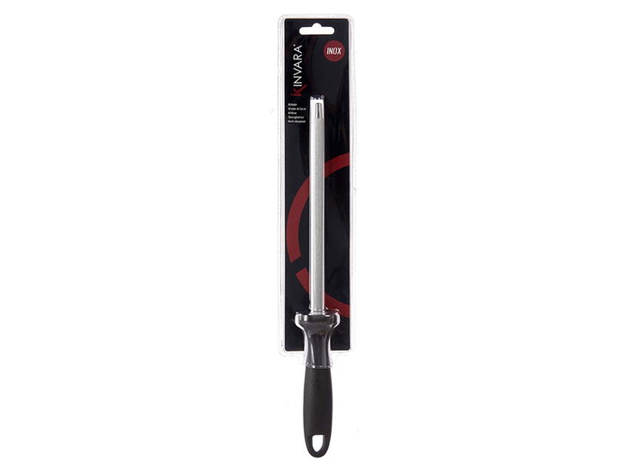 Kinvara Afilador de Cuchillos Acero Inoxidable 31.5x2.5x3.5 cm Plata y Negro (Set de 36)