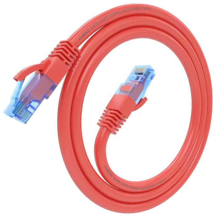 Aisens Cable de red RJ45 Cat.6 UTP AWG26 CCA Rojo 0,5m Aisens Cable de red RJ45 Cat.6 UTP AWG26 CCA Rojo 0,5m