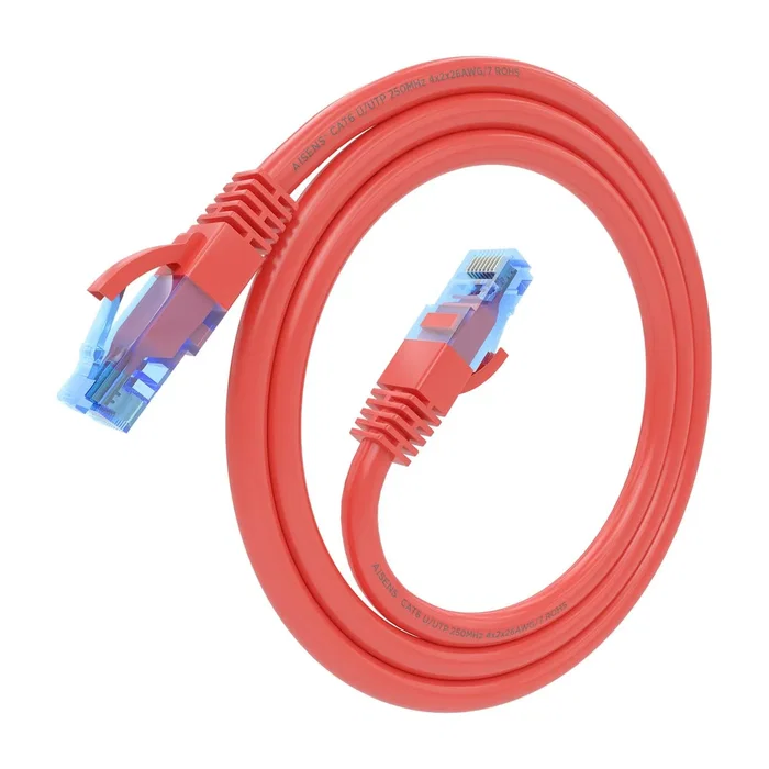 Aisens Cable de Red RJ45 Cat6 U/UTP AWG26 CCA 0,5 m Rojo