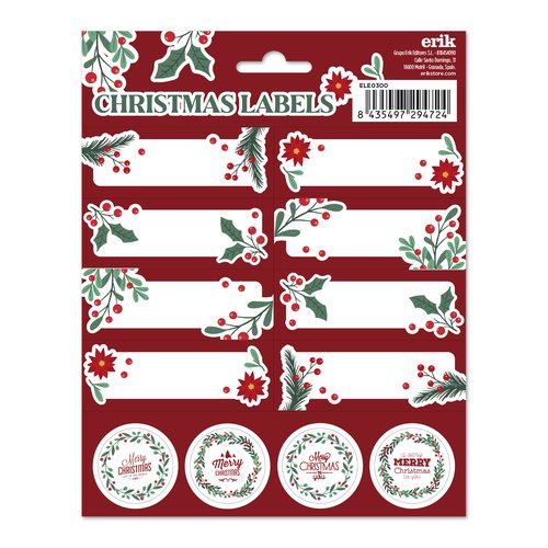 ERIK Etiquetas Adhesivas Navidad Merry Christmas ERIK Etiquetas Adhesivas Navidad Merry Christmas