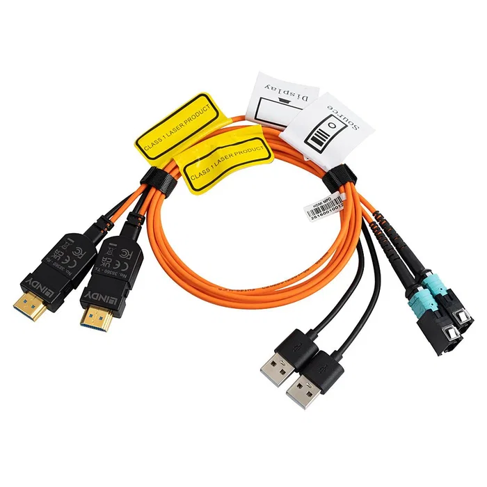 Lindy Cable de fibra óptica e InfiniBand OM3, 100 m, MPO Macho a MPO Macho, Multicolor, 48 Gbit/s - Ref. 38360