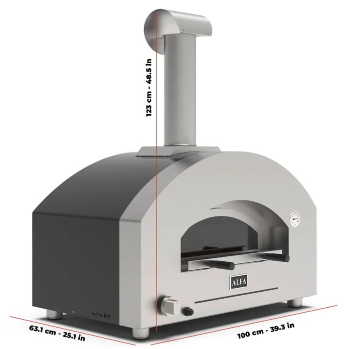 Alfa Forni Futuro 2 Pizze Hybrid Horno para Pizza Plateado y Negro