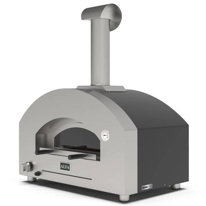 Alfa Forni Futuro 2 Pizze Hybrid Horno para Pizza Plateado y Negro