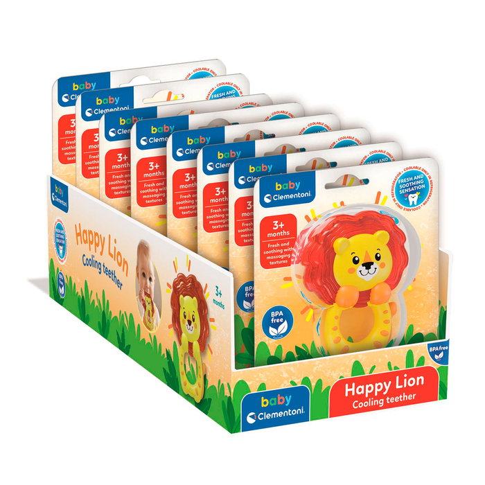 Clementoni Mordedor Refrigerable León 17610 Bebé Dentición con Mango 3D