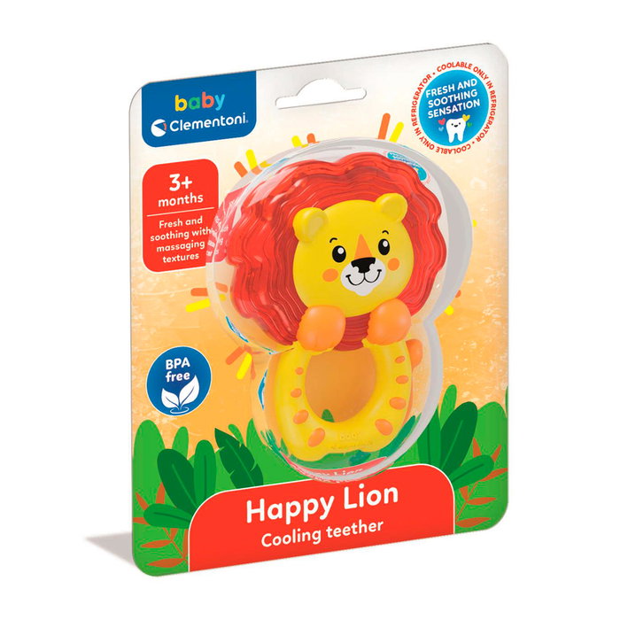Clementoni Mordedor Refrigerable León 17610 Bebé Dentición con Mango 3D