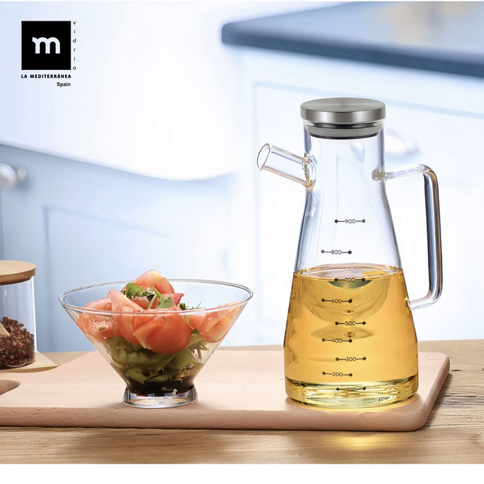 La Mediterran Aceitera Borosilicato con Tapa de Acero Inoxidable 900 ml (16 x 10.8 x 22.2 cm) (12 Unidades) La Mediterran Aceitera Borosilicato con Tapa de Acero Inoxidable 900 ml (16 x 10.8 x 22.2 cm) (12 Unidades)