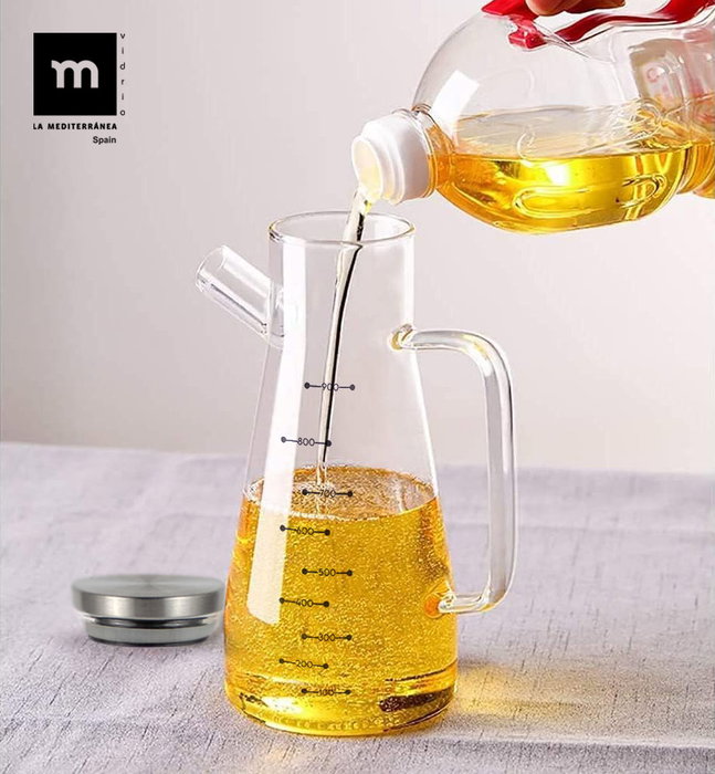 La Mediterran Aceitera Borosilicato con Tapa de Acero Inoxidable 900 ml (16 x 10.8 x 22.2 cm) (12 Unidades) La Mediterran Aceitera Borosilicato con Tapa de Acero Inoxidable 900 ml (16 x 10.8 x 22.2 cm) (12 Unidades)