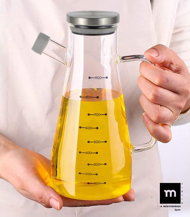 La Mediterran Aceitera Borosilicato con Tapa de Acero Inoxidable 900 ml (16 x 10.8 x 22.2 cm) (12 Unidades) La Mediterran Aceitera Borosilicato con Tapa de Acero Inoxidable 900 ml (16 x 10.8 x 22.2 cm) (12 Unidades)