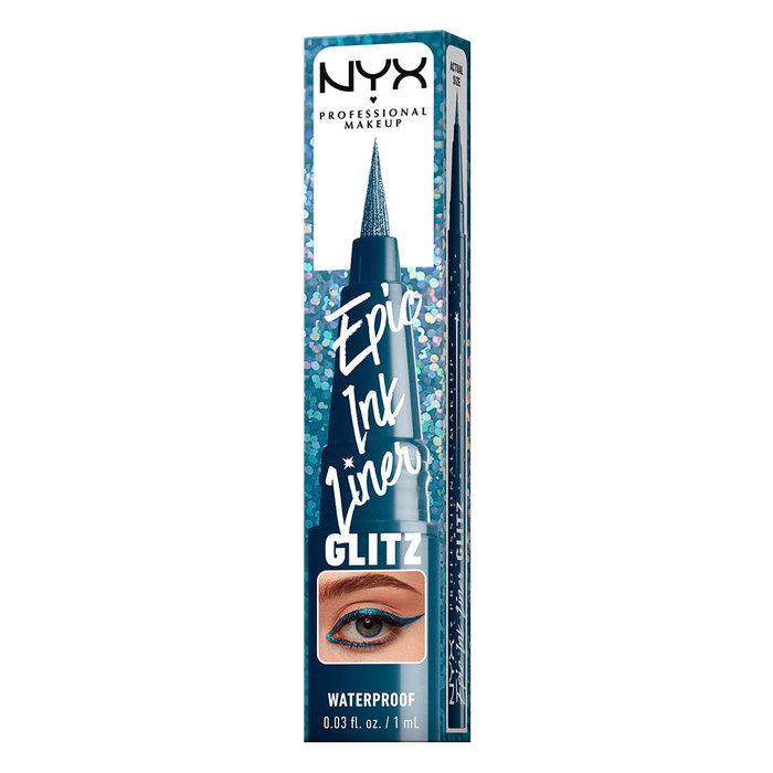 NYX Professional Make Up Epic Ink Liner Glitz delineador líquido waterproof metalizado #06 Denim Dazzle - 1 ml