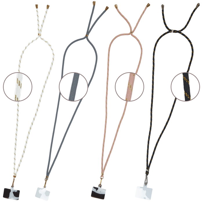 Be Mix Correa Bandolera Móvil Ajustable Negro-Dorado, Blanco-Dorado, Gris, Rosa-Dorado