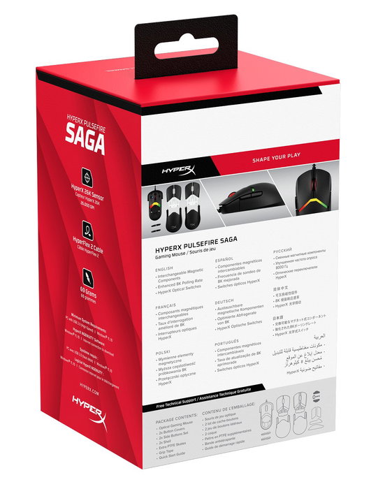 HyperX Pulsefire Saga Ratón Gaming con Sensor Óptico de 26000 DPI