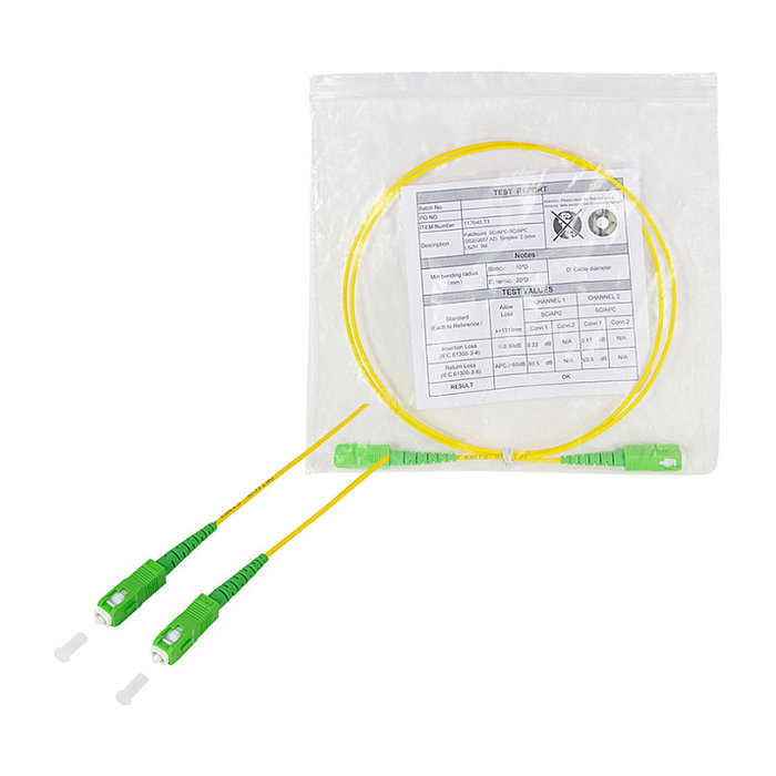 LogiLink Patch cord de fibra simplex OS2 SM G.657.A2 SC/APC a SC/APC, 1 m LogiLink Patch cord de fibra simplex OS2 SM G.657.A2 SC/APC a SC/APC, 1 m