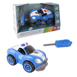 Tachan Coche De Policia Construccion 21 Pzas T01021 Diy Vehiculo Armable Para Niños +3 Años