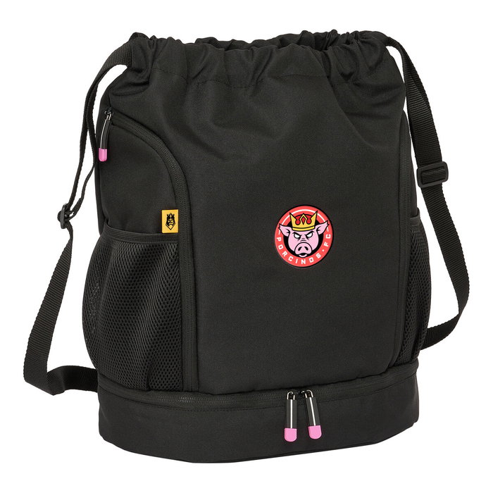 Bolsa Mochila con Cuerdas Kings League Porcinos Negro 35 x 40 x 1 cm Bolsa Mochila con Cuerdas Kings League Porcinos Negro 35 x 40 x 1 cm