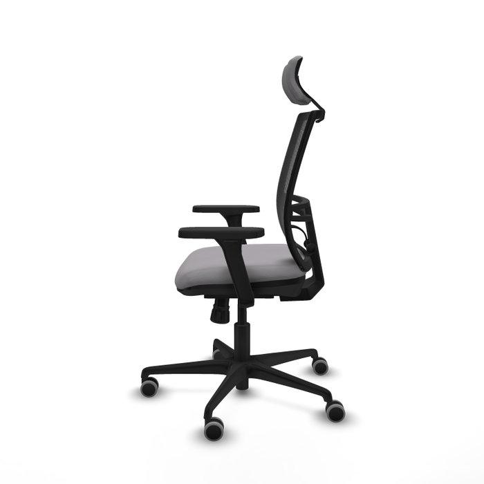 PIQUERAS Y CRESPO Silla de oficina Yunquera con mecanismo Sincro, Gris y Negro