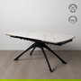 Mesa Extensible Marmolada Beige-Negro 180 X 90 X 76 cm