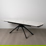 Mesa Extensible Marmolada Beige-Negro 180 X 90 X 76 cm