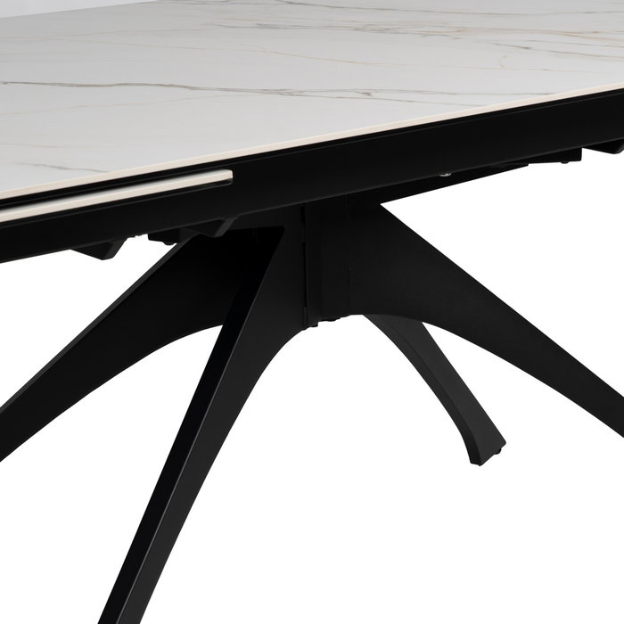 Mesa Extensible Marmolada Beige-Negro 180 X 90 X 76 cm